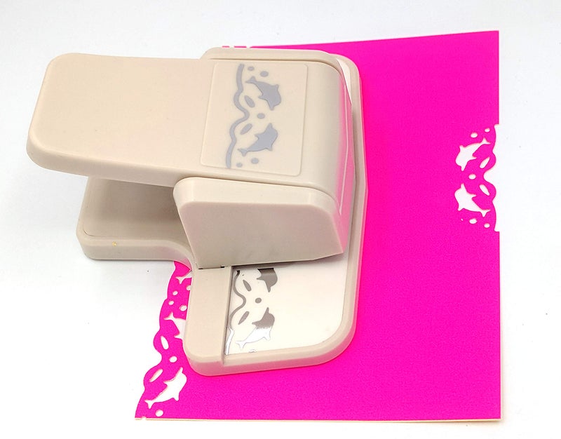 Kucaa Handmade Scrapbooking Edge Puncher Fancy Border Punch S Heart Dolphin Design DIY Paper Cutter (Dolphins) - Image 3